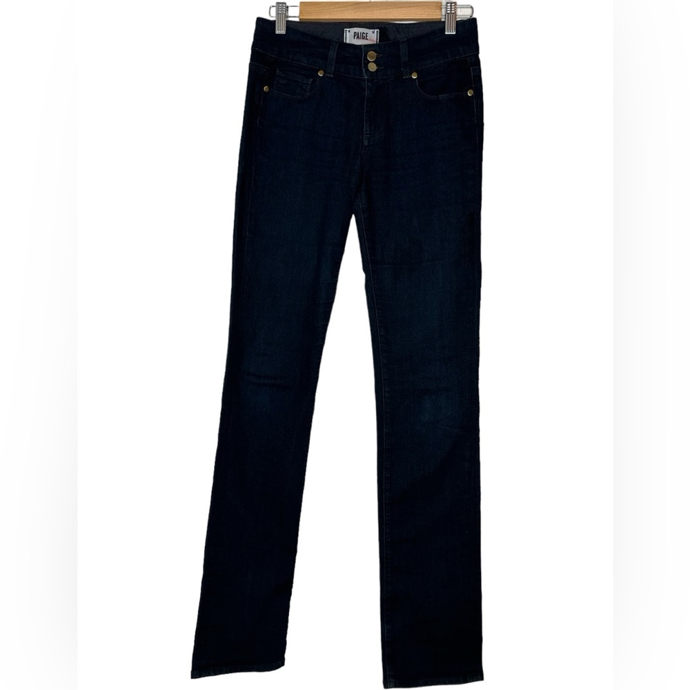 Paige Hidden Hills Straight Jeans Women’s Size‎ 26 Blue Dark Wash Mid Rise